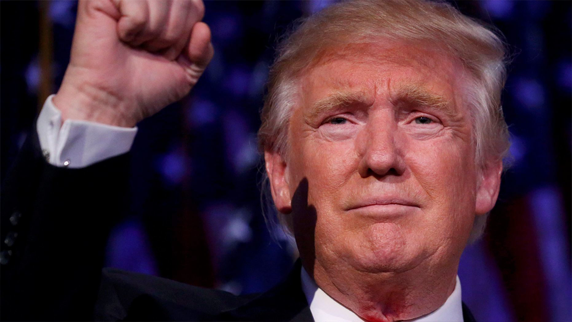 U.S. President-elect Donald Trump speaks at his election night rally in Manhattan, New York, U.S., Nov. 9, 2016. (REUTERS/Carlo Allegri)
